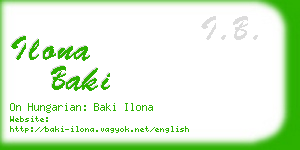 ilona baki business card